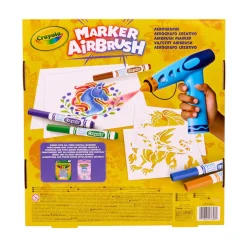 Crayola Aerograf dla dzieci airbrush, 5 szablonów i 8 zmywalnych flamastrów 6+