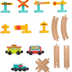 Battat All Aboard – kolejka z torami i znakami 29 el., magnetyczne wagony 2+