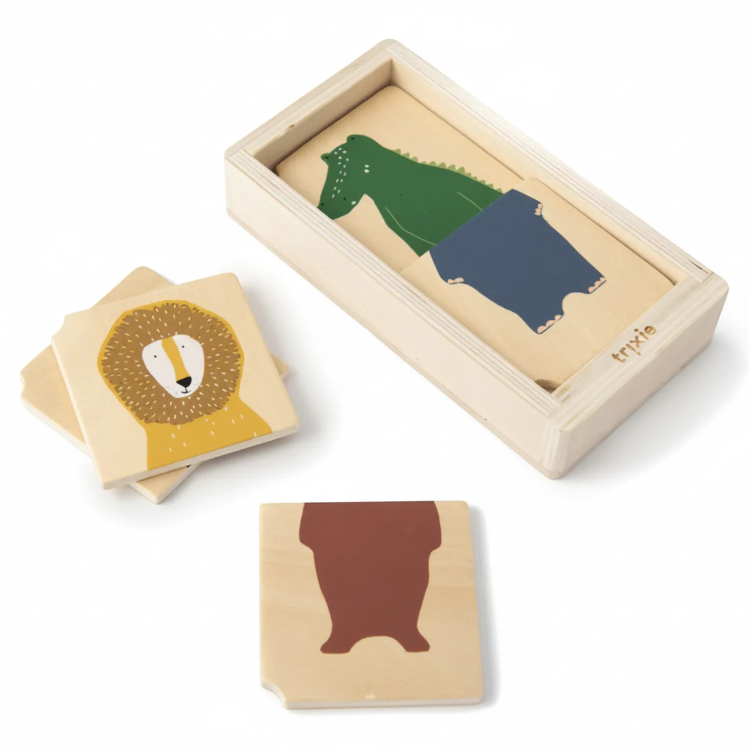 Trixie Animals Drewniane puzzle w pudełku