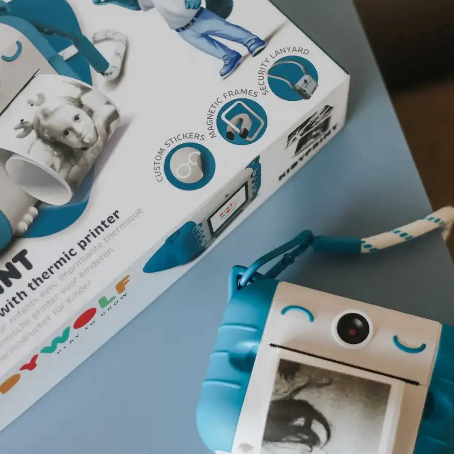 Kidywolf Aparat fotograficzny z funkcją drukowania KIDYPRINT - niebieski