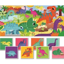 Ludattica Baby puzzle - dwustronne puzzle dla najmłodszych - DINOZAURY