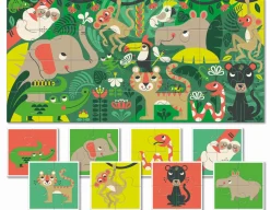 Ludattica Baby puzzle - dwustronne puzzle dla najmłodszych - DŻUNGLA