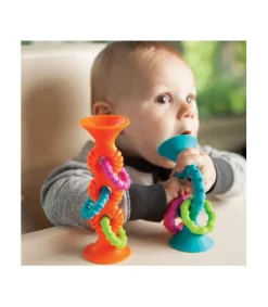 Fat Brain Toys Bobo Przyssawki - grzechotka pomarańczowa