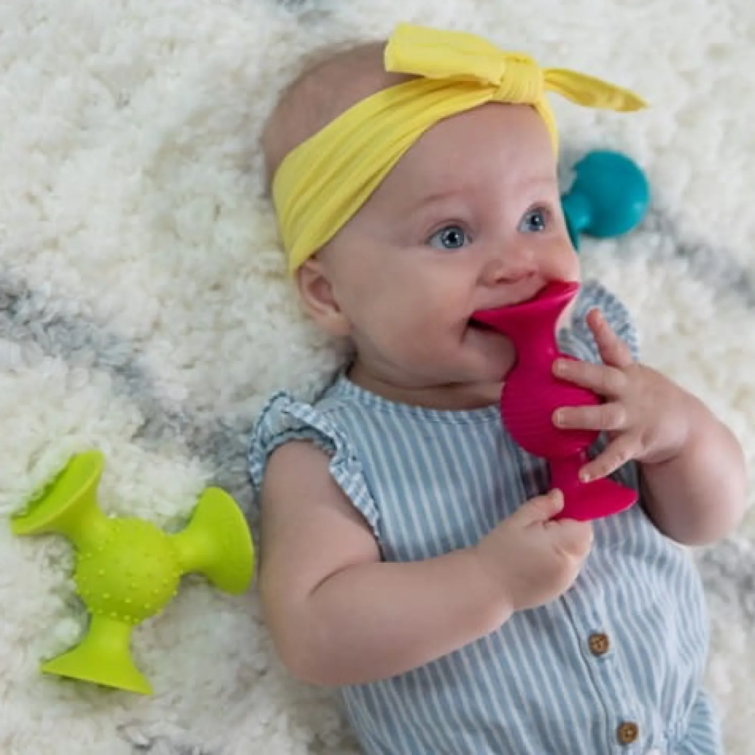 Fat Brain Toys Bobo Przyssawki. 3 Grzechotki. PipSquigz.