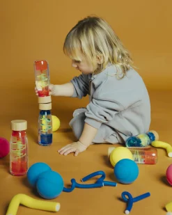 Petit Boum Butelka sensoryczna dwufazowa MOVE SPIRALA niebieska