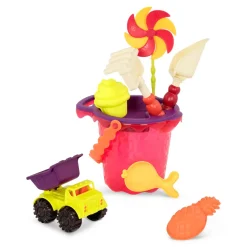 B.Toys Colossal Cruiser & Sand Ahoy! – zestaw wywrotka + zabawki do piasku – czerwony