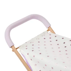 LullaBaby Combo dla lalki niemowlaka – krzesełko do karmienia, kojec i spacerówka, wersja fioletowa