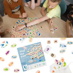 BS Toys Drewniana gra edukacyjna Znajdź rybkę