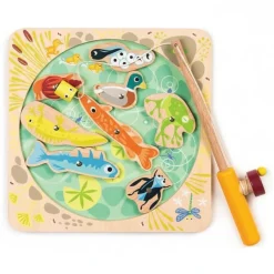 Tender Leaf Toys Drewniana gra zręcznościowa- Łowienie w stawie