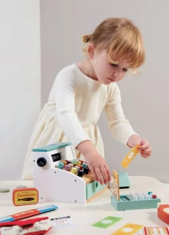 Tender Leaf Toys Drewniana kasa sklepowa ze skanerem
