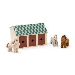 Kids Concept Drewniana stajnia z konikami