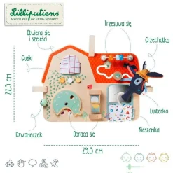 Lilliputiens Drewniana tablica manipulacyjna Farma 9 m+