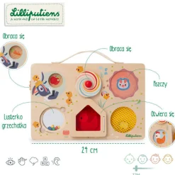 Lilliputiens Drewniana tablica manipulacyjna walizka Farma 12 m+