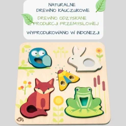 Tender Leaf Toys Drewniana układanka sensoryczna - Zwierzęta na łące