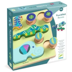 Djeco Drewniana układanka 2w1 PUZZ & ROLL BARIOLO