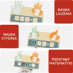 TOPBRIGHT Drewniana zabawka edukacyjna Nauka liczenia na palcach, 3+
