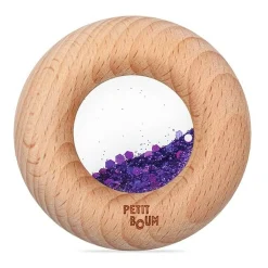 Petit Boum Drewniana zabawka sensoryczna Donut Calm - fioletowy
