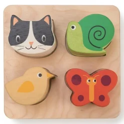 Tender Leaf Toys Drewniana zabawka sensoryczna - Zwierzęta - kształty i faktury