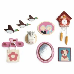 Tender Leaf Toys Drewniane akcesoria do domku dla lalek - dekoracje ścienne