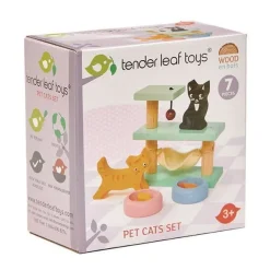 Tender Leaf Toys Drewniane figurki do zabawy - kotki