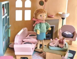 Tender Leaf Toys Drewniane meble do domku dla lalek - salon
