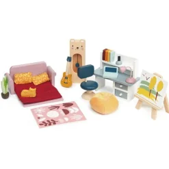 Tender Leaf Toys Drewniane meble do domku dla lalek - pokój młodzieżowy