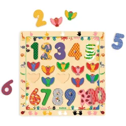 Djeco Drewniane puzzle LICZBY 1-10