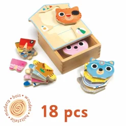 Djeco Drewniane puzzle PRZEBIERANKI