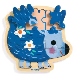 Djeco Drewniane puzzle w ramce JEŻ