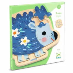 Djeco Drewniane puzzle w ramce JEŻ