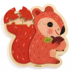 Djeco Drewniane puzzle w ramce WIEWIÓRKA