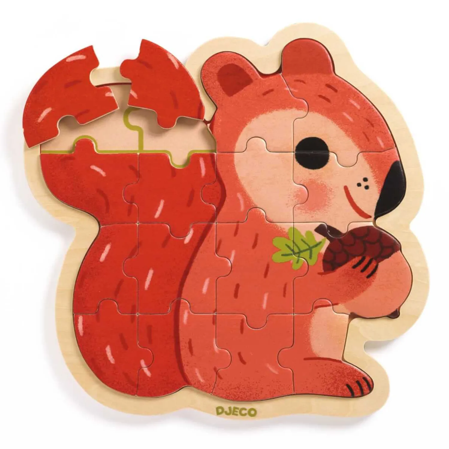 Djeco Drewniane puzzle w ramce WIEWIÓRKA
