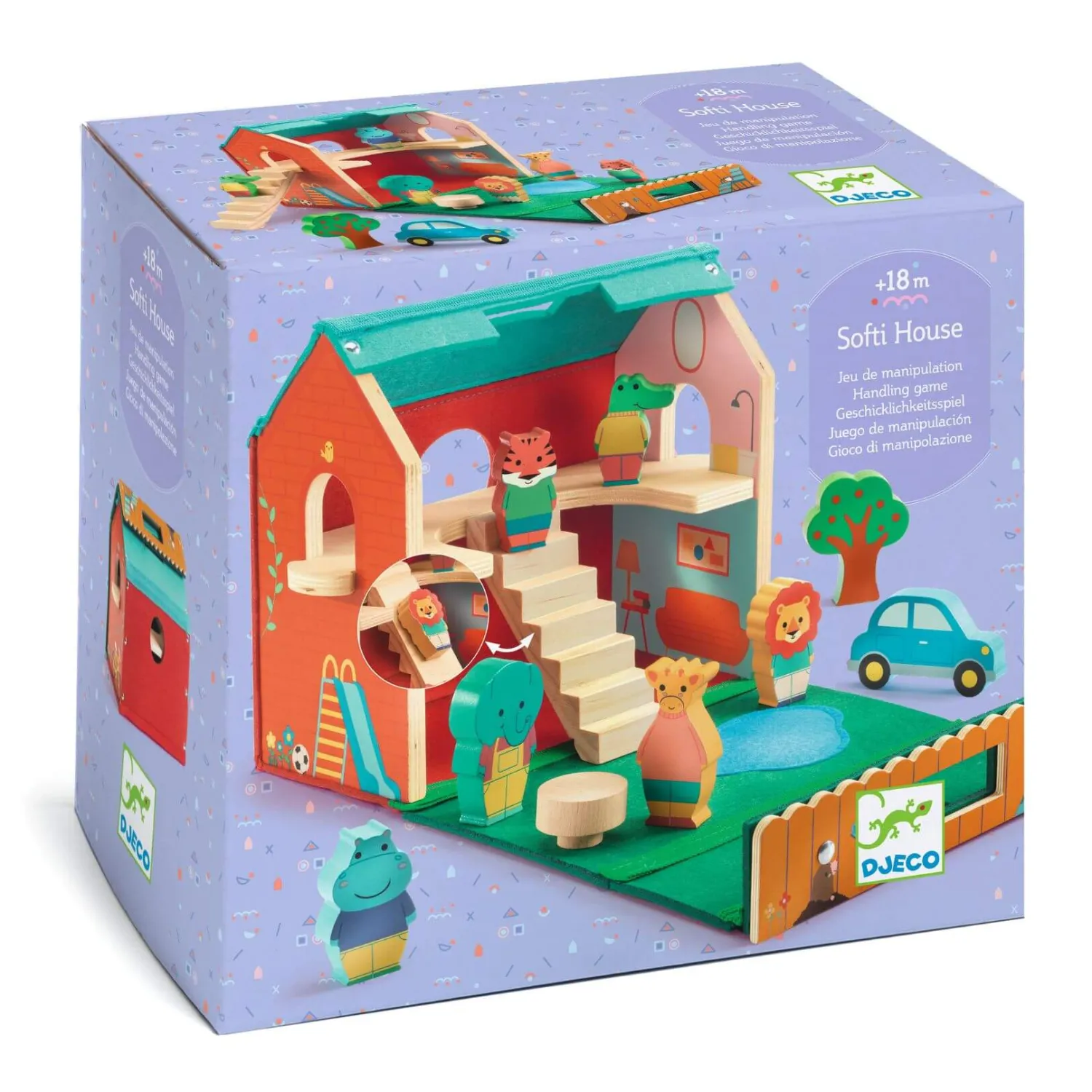 Djeco Drewniany domek z figurkami SOFTIHOUSE