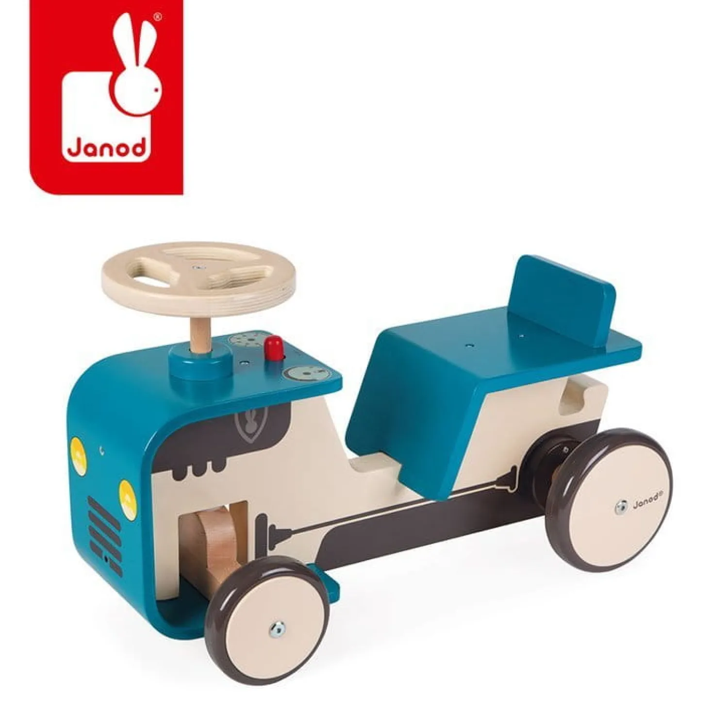 Janod Drewniany jeździk Traktor 12 m+
