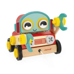 Janod Drewniany robot do skręcania i ciągnięcia Brico ‘Kids 2+