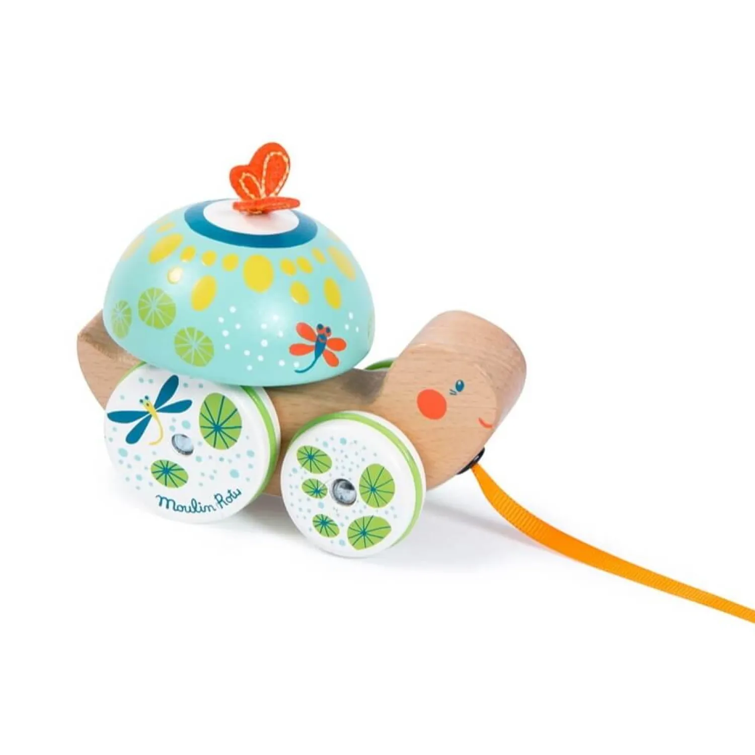 Moulin Roty Drewniany żółwik do ciągnięcia