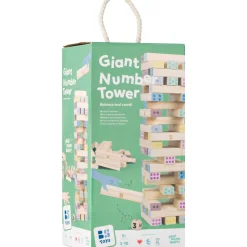 BS Toys Duża wieża XXL - drewniana gra zręcznościowa z kostką