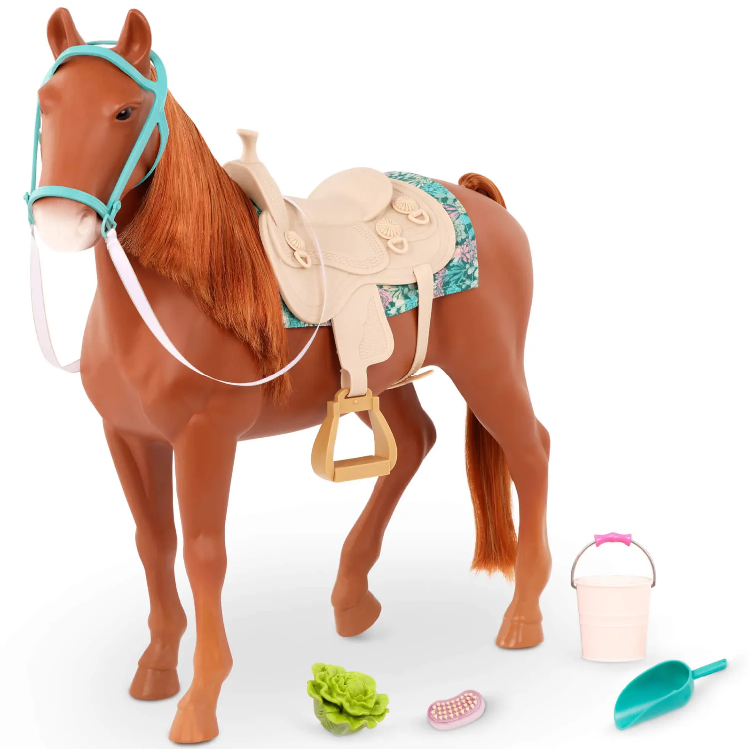 OurGeneration Duży koń dla lalki 46cm – American Saddlebered z akcesoriami