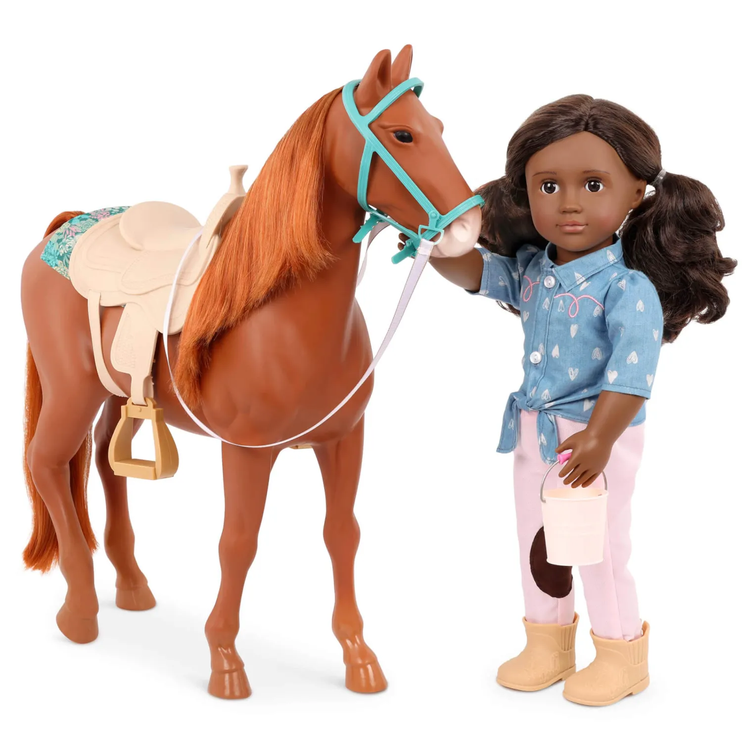OurGeneration Duży koń dla lalki 46cm – American Saddlebered z akcesoriami