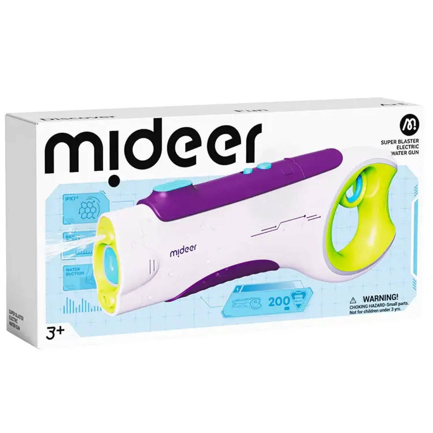 Mideer Elektryczny pistolet wodny - Purple & Green