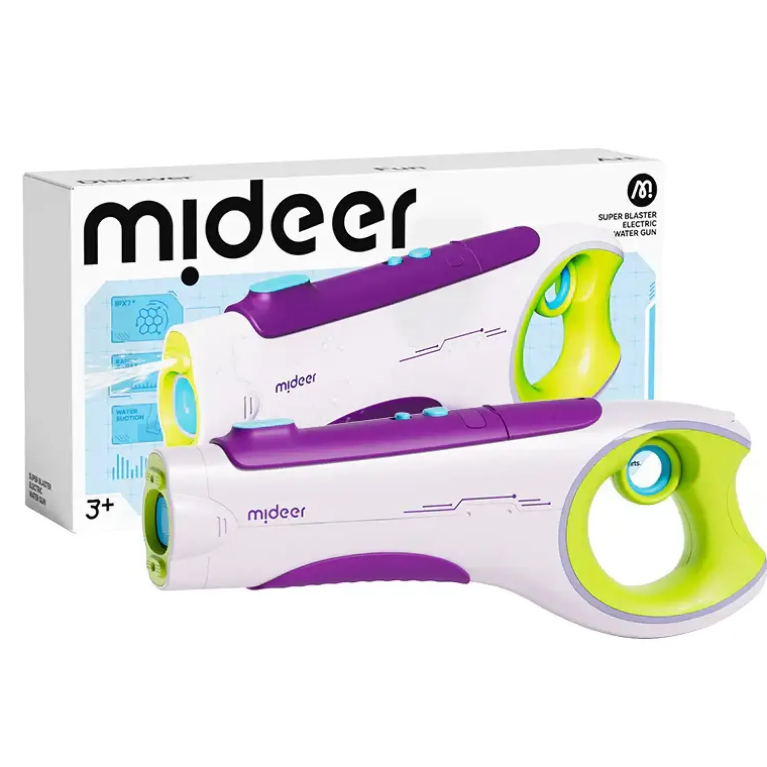 Mideer Elektryczny pistolet wodny - Purple & Green