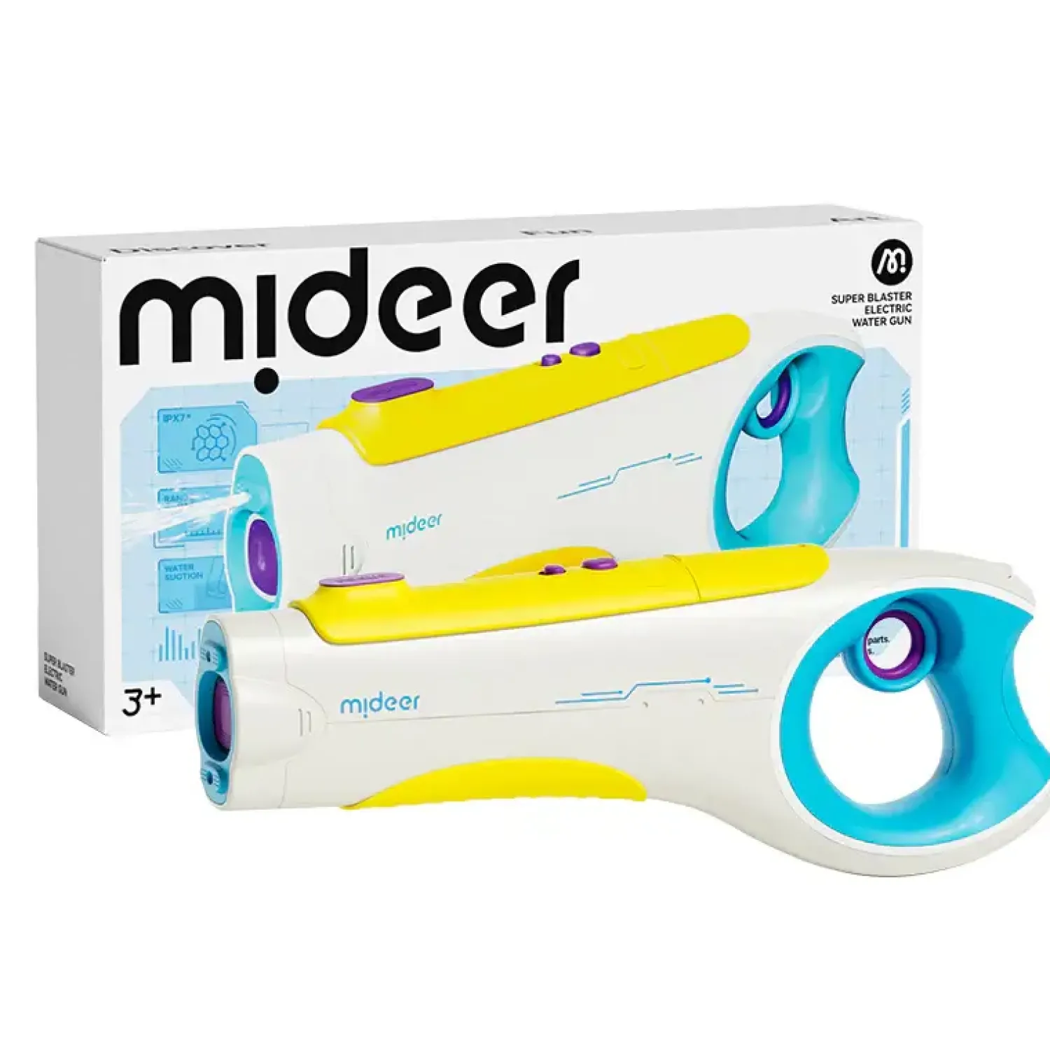 Mideer Elektryczny pistolet wodny - Yellow & Blue