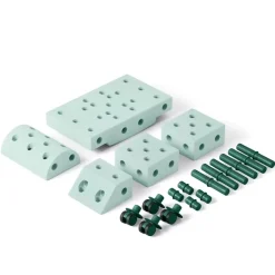 MODU Explorer set - Kreatywne klocki rozwijające motorykę dużą: Ocean Mint, Forest Green 8w1