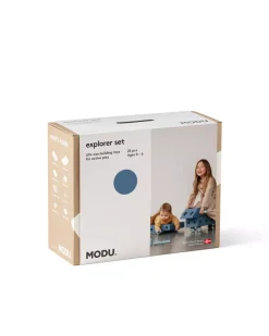 MODU Explorer set - Kreatywne klocki rozwijające motorykę dużą: Deep blue, Sky blue 8w1