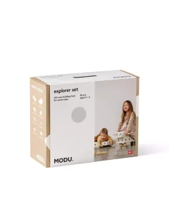MODU Explorer set - Kreatywne klocki rozwijające motorykę dużą: Sand Grey, Honey Yellow 8w1