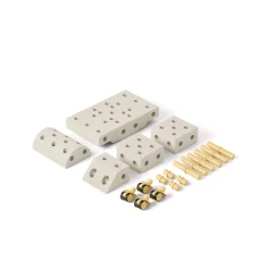 MODU Explorer set - Kreatywne klocki rozwijające motorykę dużą: Sand Grey, Honey Yellow 8w1
