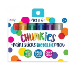 Ooly Farba w kredce 6 szt., Chunkies Paint Sticks - Metaliczne