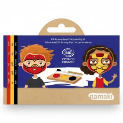 Namaki Farby do malowania twarzy NINJA i SUPERBOHATER, 3 x 2,5 g, COSMEBIO