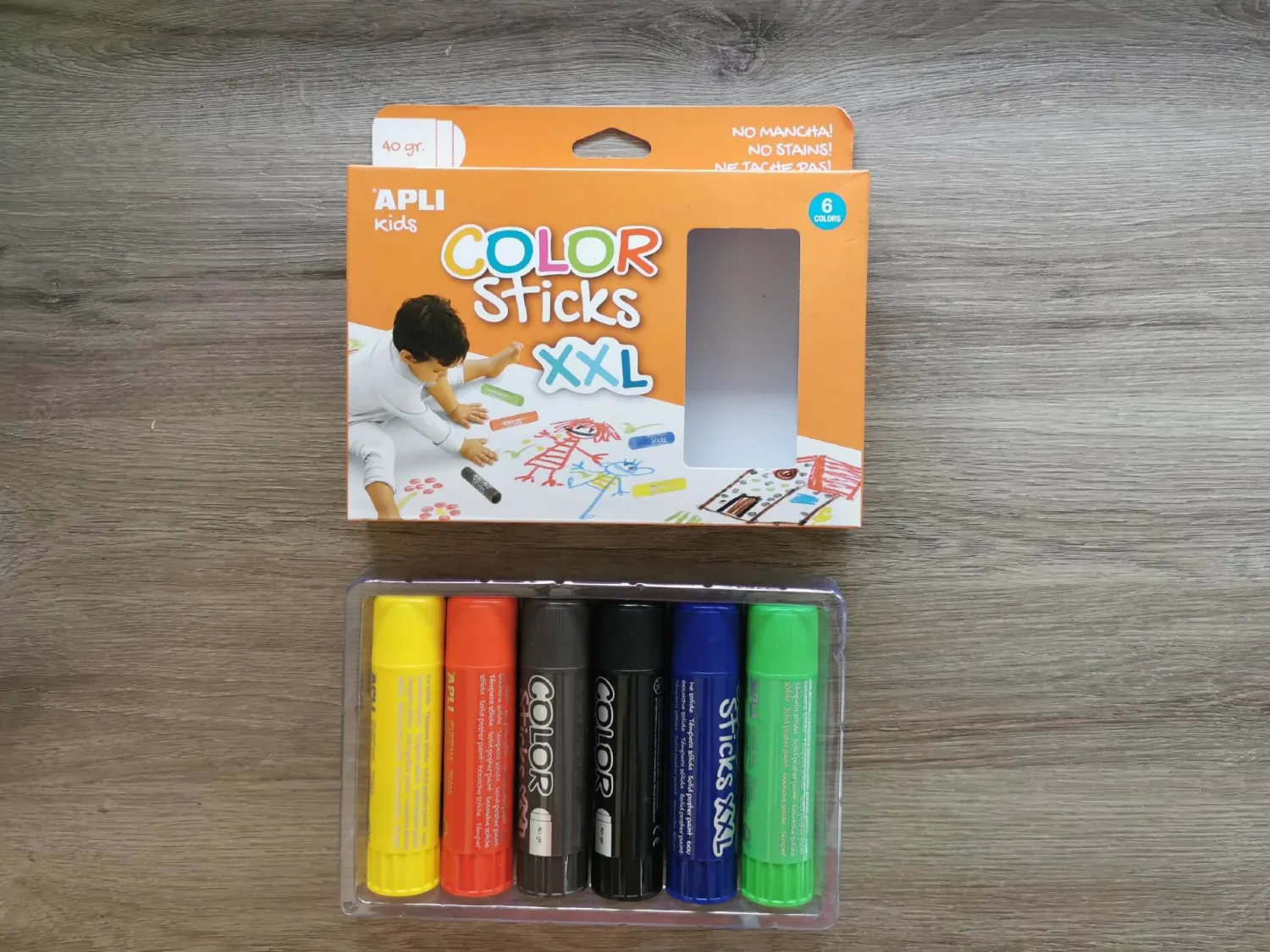 Apli Kids Farby w kredce XXL - 6 kolorów