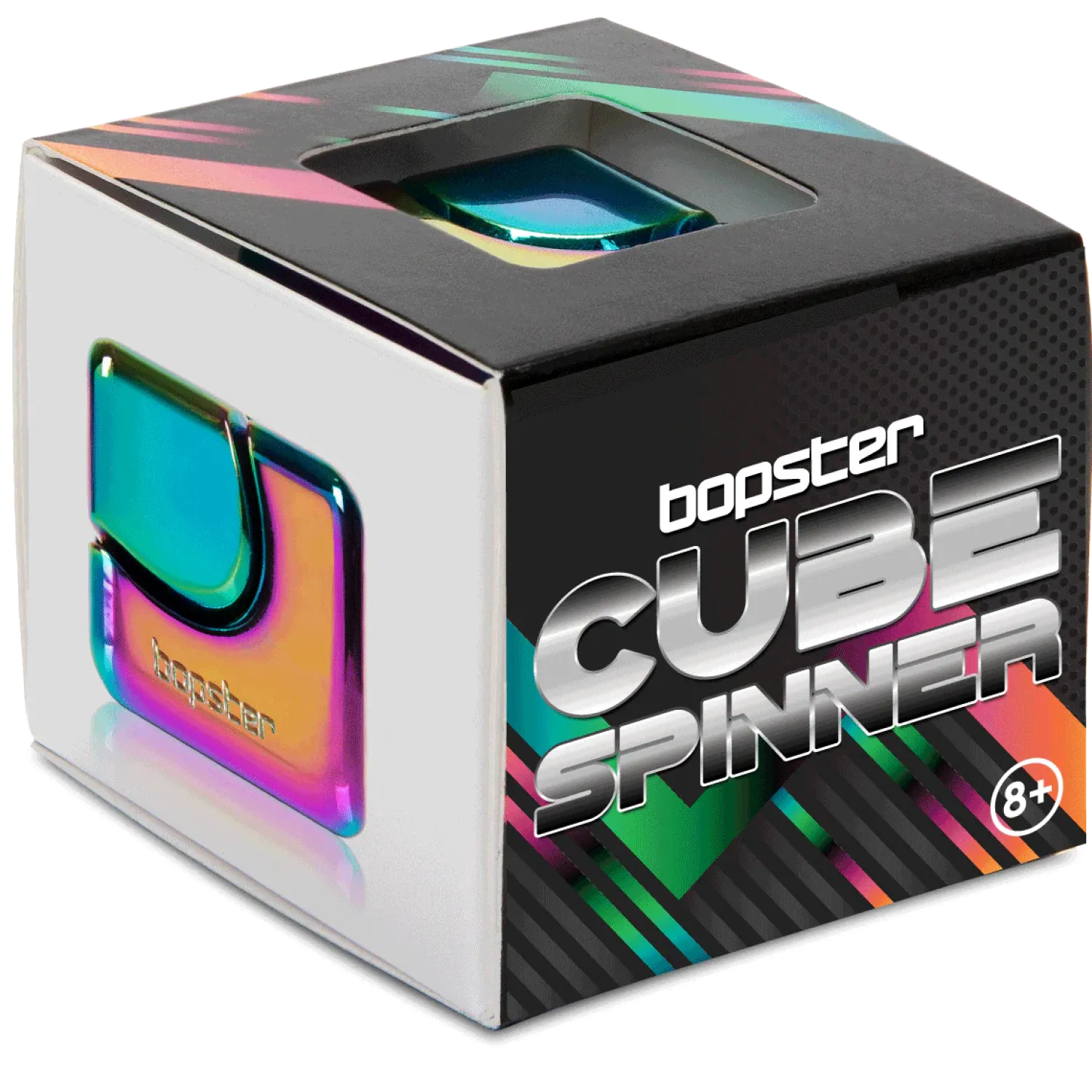 Bopster Fidget Cube Spinner - Wielokolorowy, Metaliczny